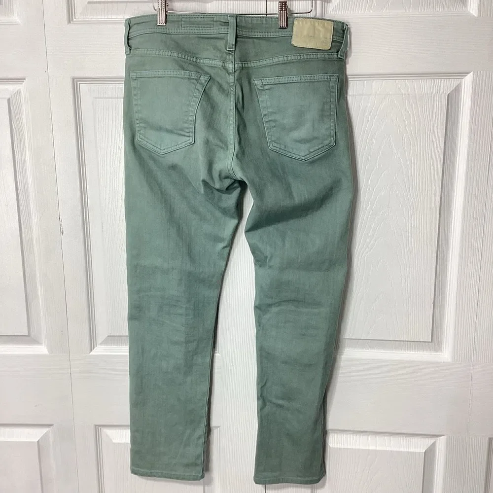 Adriano Goldschmied AG Jeans Ag-ed Denim Gray Green Mid Rise Straight 34R Men's